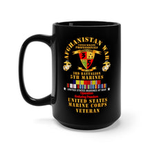 Load image into Gallery viewer, Black Mug 15oz - USMC - Afghanistan War Veteran - 3rd Bn, 5th Marines - OEF w CAR AFGHAN SVC