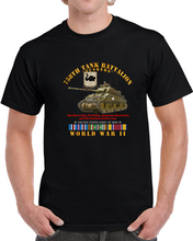 Load image into Gallery viewer, Army - 758th Tank Battalion, "Tuskers", with Tank, World War II with European Theater Service Ribbons - T Shirt, Premium and Hoodie