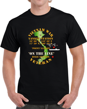 Load image into Gallery viewer, Navy - Vietnam Combat Vet - Yankee Station with Vietnam War Service Ribbons - T Shirt, Premium and Hoodie