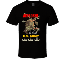 Load image into Gallery viewer, Airborne w Background W Badges T Shirt
