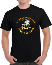 Load image into Gallery viewer, Navy - Seabee - Combat Veteran - No Shadow T Shirt