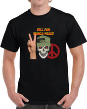 Load image into Gallery viewer, Army - Ranger Patrol Cap - Skull - Kill For World Peace W Flames Font X 300 Classic T Shirt, Crewneck Sweatshirt, Hoodie, Long Sleeve, Mug