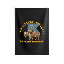 Load image into Gallery viewer, Indoor Wall Tapestries - Army - 41st Infantry Regiment - Buffalo Soldiers w 41st Inf Guidon X 300