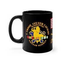 Load image into Gallery viewer, Black mug 11oz - Army - C Troop, 1st-9th Cavalry - Headhunters - Vietnam Vet w 1966-1967 VN SVC X 300