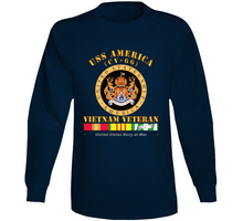 Load image into Gallery viewer, USS America (CV-66) - Vietnam Vet with Vietnam Service Ribbons - Long Sleeve Tee