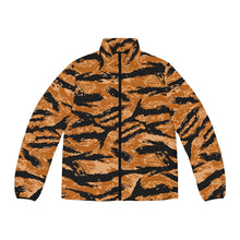 Load image into Gallery viewer, Men's Puffer Jacket (AOP) - Vietnam Tiger Stripe Orange X 300