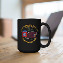 Load image into Gallery viewer, Black Mug 15oz - Army - 82nd Airborne Div - Beret - Mass Tac - Maroon - 82nd Avn Regt