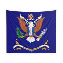 Load image into Gallery viewer, Indoor Wall Tapestries - 187th Infantry Regiment - LET VALOR Not FAIL - Regimental Colors Tapestry