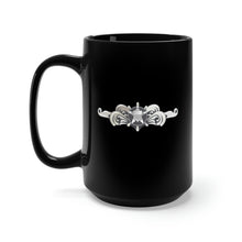 Load image into Gallery viewer, Black Mug 15oz - USCG - Cutterman Badge - Enlisted - Silver wo Txt