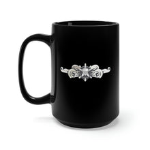 Load image into Gallery viewer, Black Mug 15oz - USCG - Cutterman Badge - Enlisted  - Silver  wo Txt
