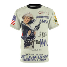 Load image into Gallery viewer, All Over Printing - Navy - I Wish I Were A Man, I'd Join the Navy - American Sailor