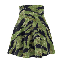 Load image into Gallery viewer, Women's Skater Skirt - Vietnam Military Tiger Stripe Jungle Camouflage