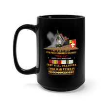 Load image into Gallery viewer, Black Mug 15oz - Army - 1st Bn, 12th FAR, Ft Sill, OK, MGM 52 - Lance - Cold X 300
