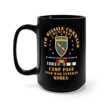 Load image into Gallery viewer, Black Mug 15oz - Army - 4th Missile Command - Camp Page - Chuncheon, Korea - Cold War Veteran X 300