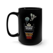Load image into Gallery viewer, Black Mug 15oz - Army - Camp MacKall, NC - Home of the Airborne - Sign - Jumpers X 300