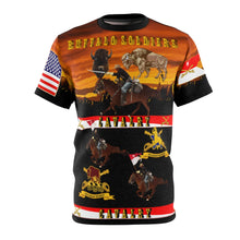 Load image into Gallery viewer, All Over Printing - Army - 9th Cavalry - 10th Cavalry Regiments - Buffalo Soldiers w Cavalrymen & Guidons in Western Sunset
