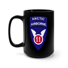 Load image into Gallery viewer, Black Mug 15oz - 11th Airborne Division w Arctic Tab wo Txt X 300