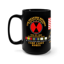 Load image into Gallery viewer, Black Mug 15oz - Army - 7th Infantry Div - Bayonet Division - Camp Casey Korea - Tong Du Chon - Cold War Veteran