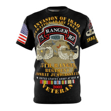 Load image into Gallery viewer, All Over Printing - Army - 75th Ranger Regiment - Iraq Invasion 2003 - Operation Iraqi Freedom with Iraq War Service Ribbons