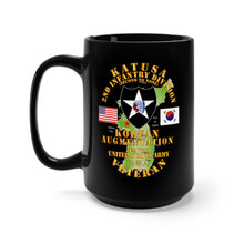 Load image into Gallery viewer, Black Mug 15oz - Army - KATUSA - 2nd ID w Korea Map Green
