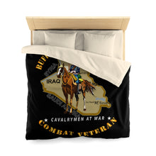 Load image into Gallery viewer, Microfiber Duvet Cover - Army - Buffalo Soldiers in Iraq - Cavalrymen at War - 9th Cav Guidon