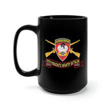 Load image into Gallery viewer, Black Mug 15oz - Army - 555th Parachute Infantry Battalion - SSI - Black - Red w Br - Ribbon X 300