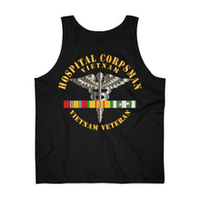 Load image into Gallery viewer, Men&#39;s Ultra Cotton Tank Top - Hospital Corpsman - Vietnam Veteran with Vietnam Service Ribbons - Back Only
