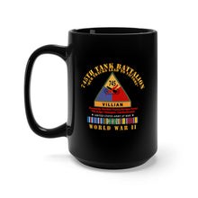 Load image into Gallery viewer, Black Mug 15oz - Army - 745th Tank Battalion - Villian w SSI Name Tape WWII EU Svc