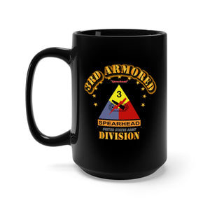 Black Mug 15oz - Army - 3rd Armored Division - Spearhead