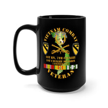 Load image into Gallery viewer, Black Mug 15oz - Army - Vietnam Combat Cavalry Veteran w 1st Bn 7th Cav DUI - 1st Cav Div