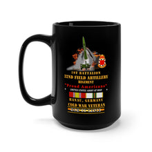 Load image into Gallery viewer, Black Mug 15oz - Army - 1st Bn, 32nd FAR, Hanau, Germany, MGM 52 - Lance - Cold X 300