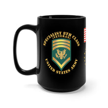 Load image into Gallery viewer, Black Mug 15oz - Army - Specialist 8th Class - SP8 - Veteran