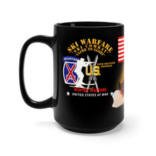 Load image into Gallery viewer, Black Mug 15oz - Army - 10th Mountain Division - Ski Combat, Winter Warfare "Climb to Glory", Rough Terrain, Mountaineering