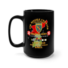 Load image into Gallery viewer, Black Mug 15oz - Army - 4th Missile Command - Eighth Army - Camp Page - Chuncheon, Korea - Cold War Veteran X 300
