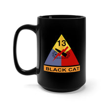 Load image into Gallery viewer, Black Mug 15oz - Army - 13th Armored Division - Black Cat wo Txt
