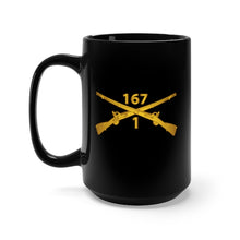 Load image into Gallery viewer, Black Mug 15oz - Army - 1st Battalion, 167th Infantry Regiment - Inf Branch wo Txt X 300