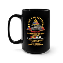 Load image into Gallery viewer, Black Mug 15oz - Army - Cold War Vet - 2nd Armored Division - Lucius D. Clay Kaserne, Garlstedt, Germany - M60A1 Tank w COLD SVC X 300