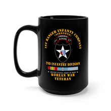 Load image into Gallery viewer, Black Mug 15oz - Army - 1st Ranger Inf Company - 2nd ID w KOREA SVC X 300