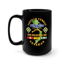 Load image into Gallery viewer, Black Mug 15oz - Army - Vietnam Combat Infantry Veteran w 4th Inf Div SSI V1