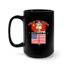 Load image into Gallery viewer, Black Mug 15oz - Govt - War on the Horizon - China Flag - US Flag w Missile Firing - Atomic Blast X300