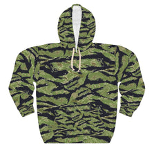 Load image into Gallery viewer, AOP Unisex Pullover Hoodie - Military Tiger Stripe Jungle Camouflage