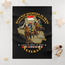 Load image into Gallery viewer, Soft Fleece Blanket - Army - Buffalo Soldiers in Iraq - OIF - Cavalrymen at War w IRAQ SVC