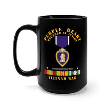 Load image into Gallery viewer, Black Mug 15oz - Purple Heart - WIA w VN SVC