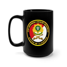 Load image into Gallery viewer, Black Mug 15oz - Army - 2nd Armored Cavalry Regiment DUI - Red White - Battle of 73 Easting