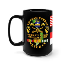Load image into Gallery viewer, Black Mug 15oz - Army - 2nd Battalion, 8th Cavalry (Air Cav) Vietnam Veteran