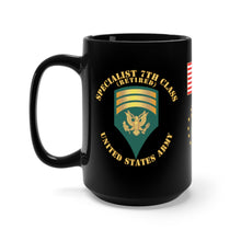 Load image into Gallery viewer, Black Mug 15oz - Army - Specialist 7th Class - SP7 - Retired