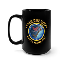 Load image into Gallery viewer, Black Mug 15oz - Navy - U.S Fleet Cyber Command X 300