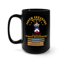 Load image into Gallery viewer, Black Mug 15oz - Army - 369th Infantry Regiment - Harlem Hellfighters w Streamers