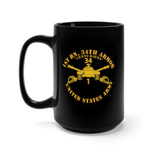 Load image into Gallery viewer, Black Mug 15oz - Army - 1st Bn, 34th Armor - Centurions - Armor Branch