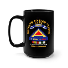 Load image into Gallery viewer, Black Mug 15oz - Army - 7th Unites States Army - 7 Steps to Hell w Germany Tab - SS w COLD WAR SVC X 300